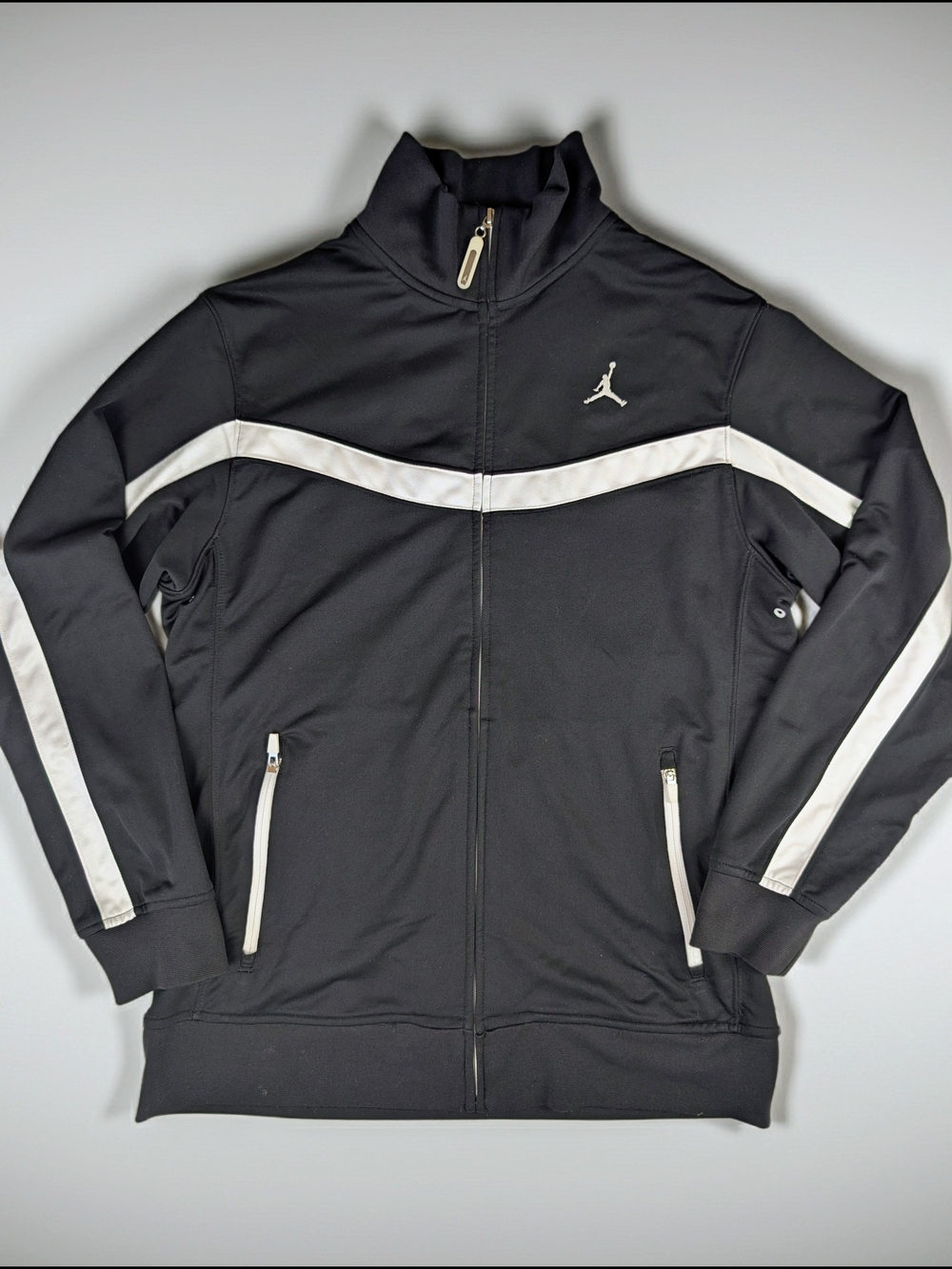 Nike‎ Air Jordan Jumpman track jacket Men's S Black White Stripe